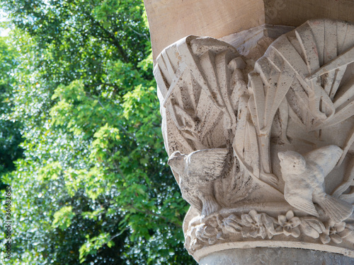 Relief in a capital of a column photo