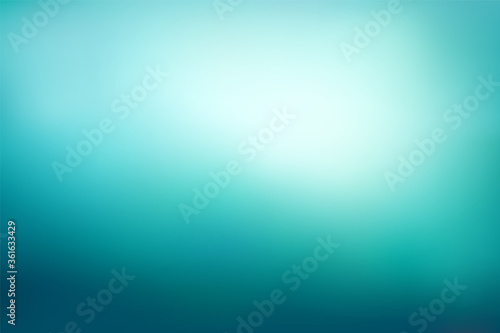 Abstract deep teal gradient background with light. Blurred turquoise water backdrop. Vector illustration for your graphic design, banner, summer or aqua poster
