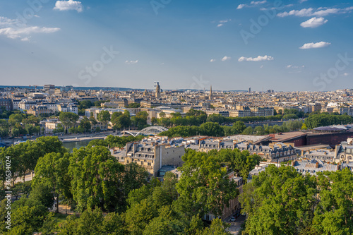 Paris, France - 25 06 2020: View of Paris from Eiffel Tower