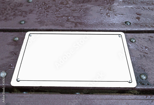 Blank Sign On Picnic Table