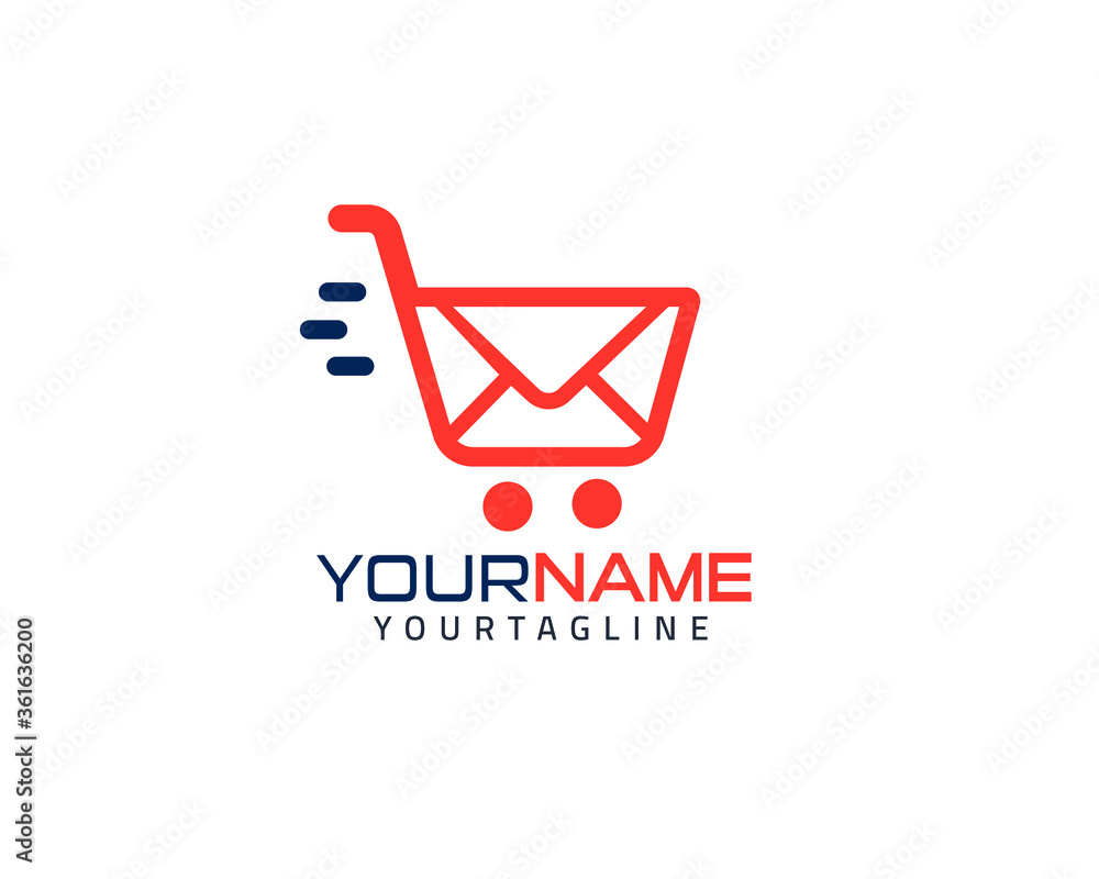 Shopping message awesome shopping and marketplace logo with message and chat sign Shopping message awesome shopping and marketplace logo with message and chat sign