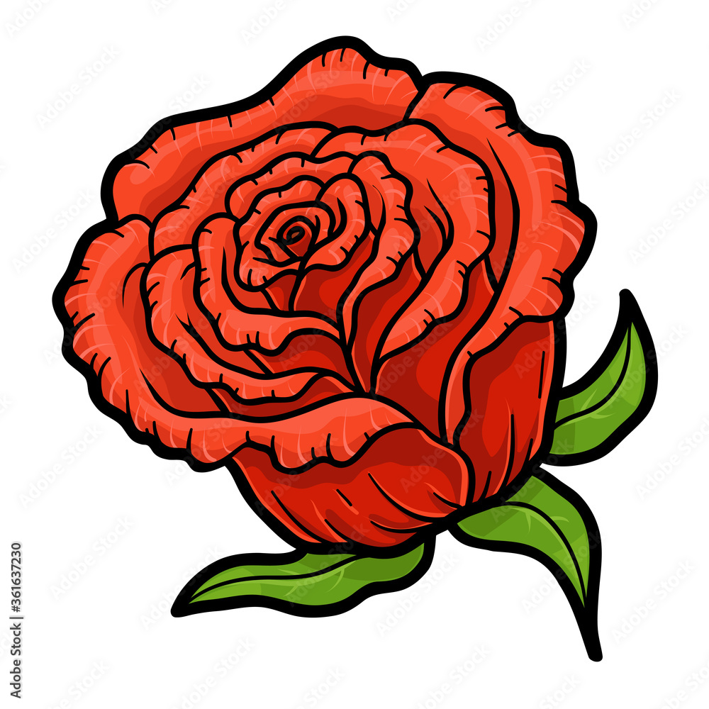 Cartoon illustration for children, cartoon red rose Stock Vector ...