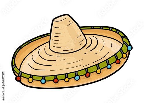 Cartoon illustration for children, Sombrero