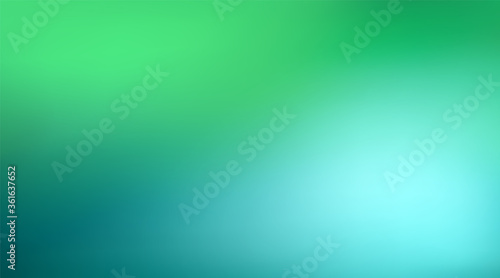Abstract green and blue blurred gradient background with light. Nature backdrop. Vector illustration. Ecology concept for your graphic design, banner or poster Earth Day