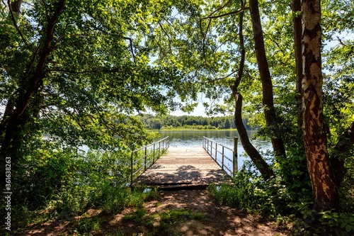 Bilde på lerret idyllic place on a lake in the Mecklenburg Lake District, Germany
