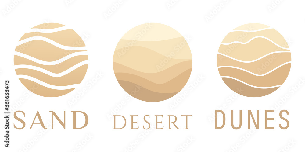 Sand logo,dunes,icon beach,sign desert abstract pattern of wavy lines