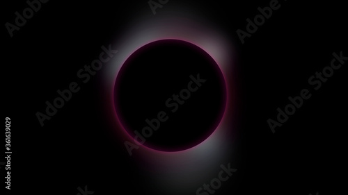 Eclipse of the planet in pink with a black background of space