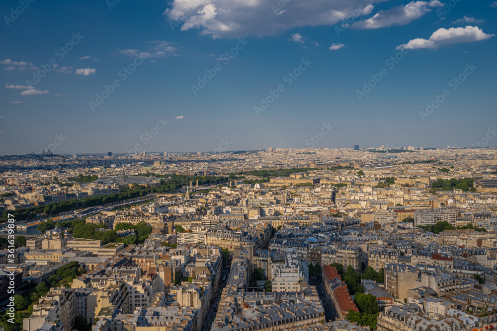 Fototapeta premium Paris, France - 25 06 2020: View of Paris from Eiffel Tower