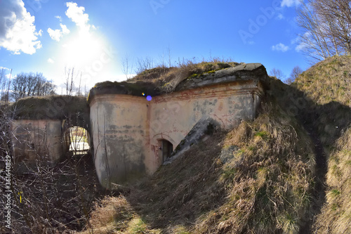 Abandoned and destroyed fort from the First World War in Rozan.
