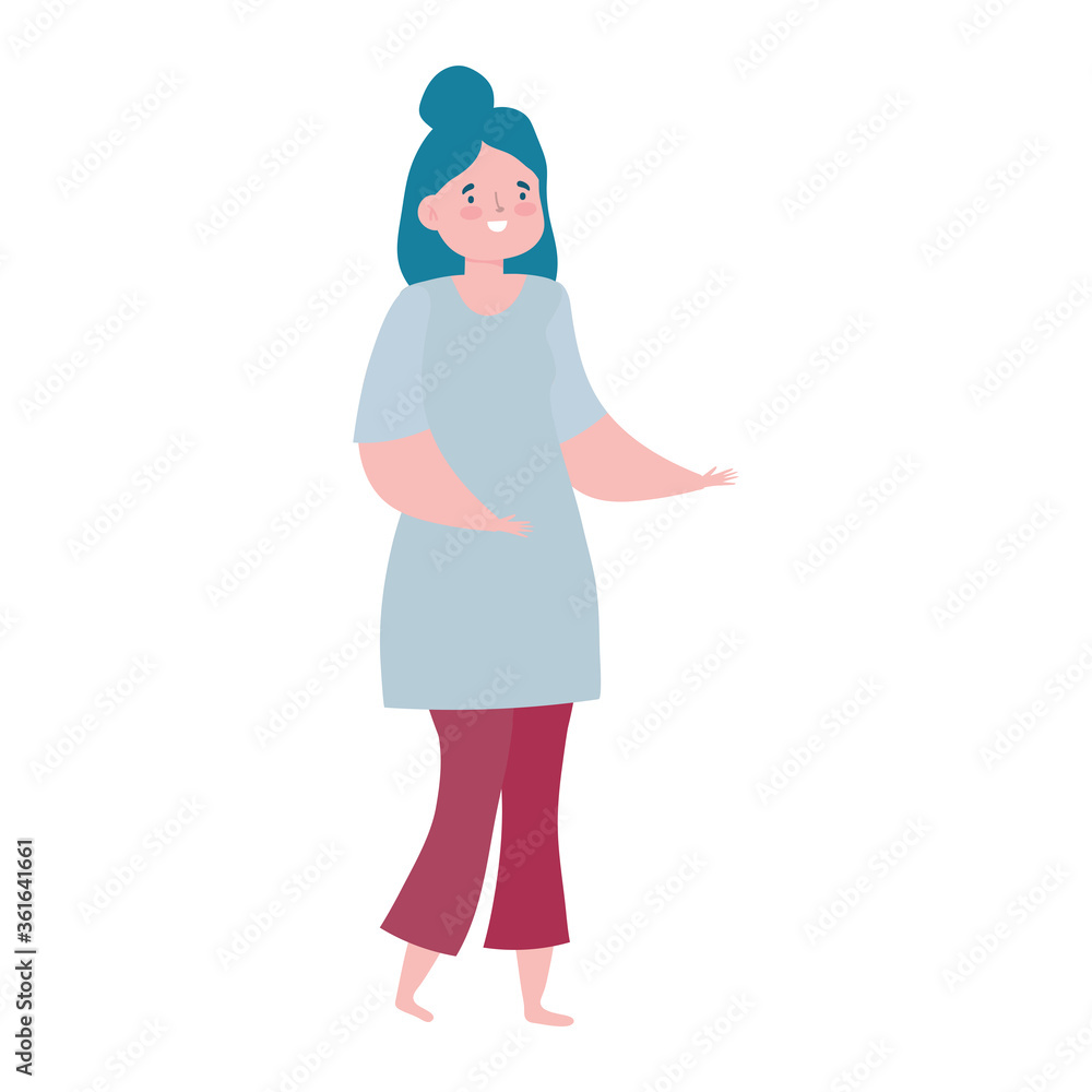 young woman character female standing isolated icon design white background young woman character female standing isolated icon design white background