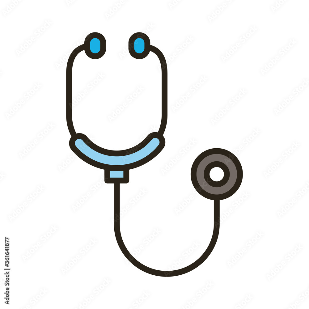 medical stethoscope tool line and fill style icon medical stethoscope tool line and fill style icon