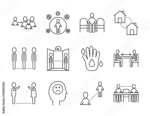 bundle of distance social set icons