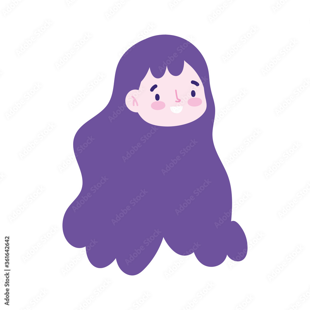 girl face character cartoon isolated icon design white background girl face character cartoon isolated icon design white background