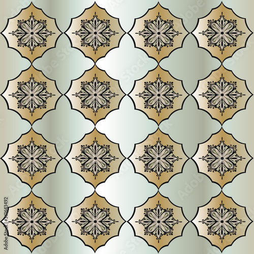 seamless pattern with golden ornament