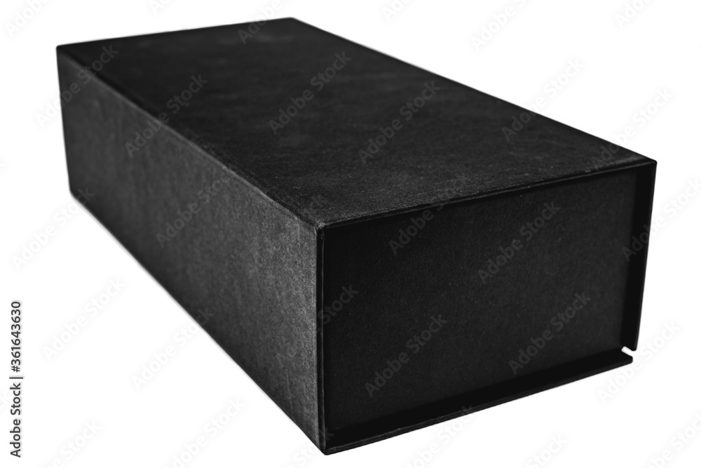 Fototapeta premium black cardboard box on white background