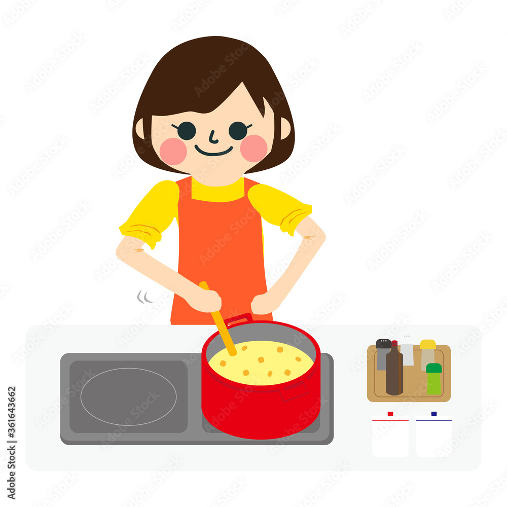 家事をする女性	