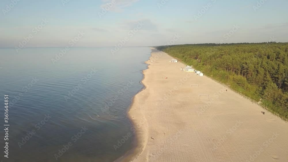 Aerial view of beach on Baltic sea