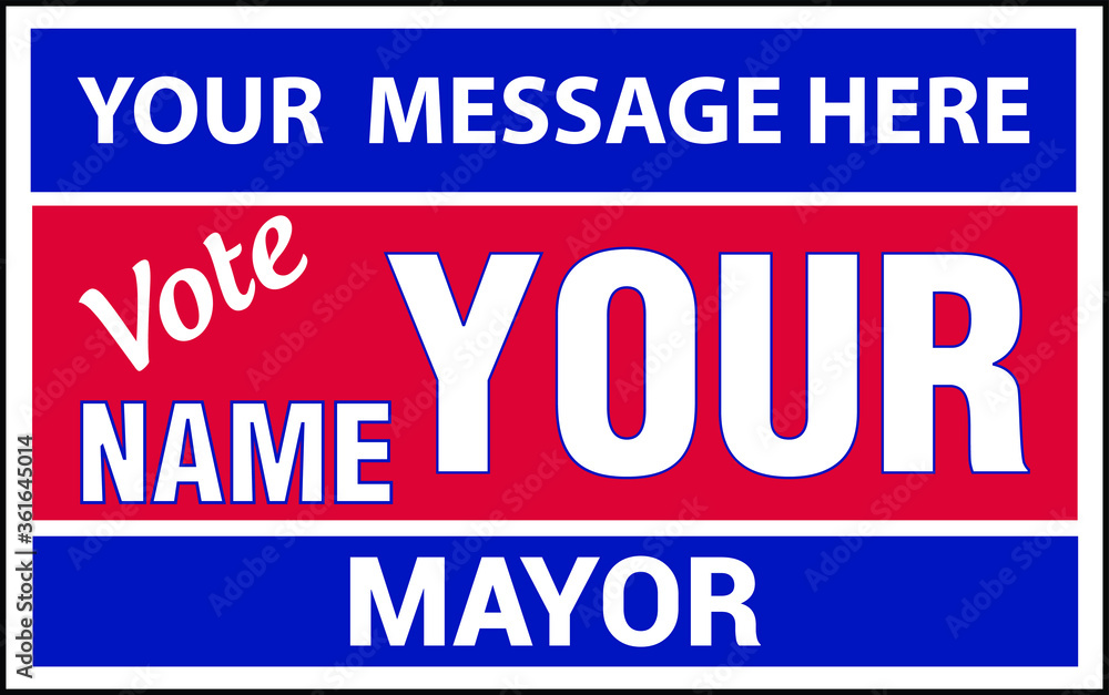 Fototapeta premium Political campaign lawn sign template for elections politicians candidate customize promotional banner flyer vector illustration EPS