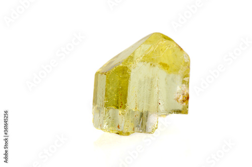 macro stone mineral apatite on a white background