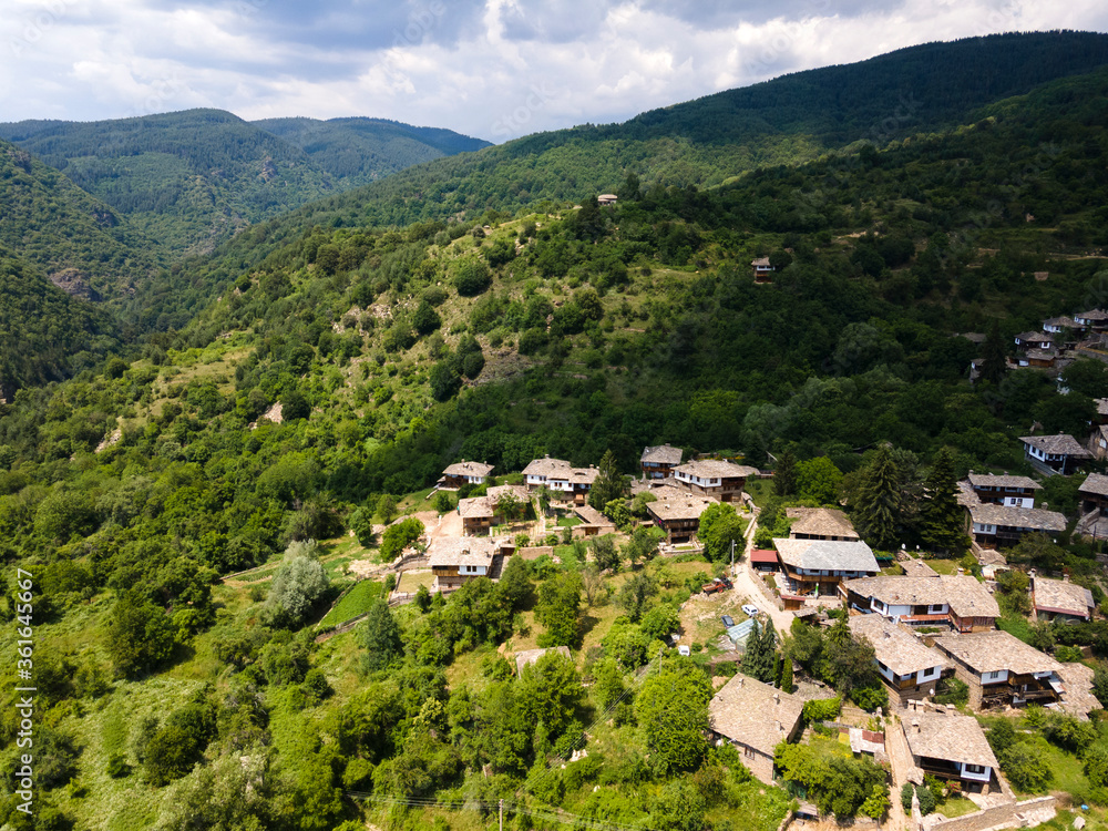 Aerial view of Village of Kovachevitsa, Bulgaria