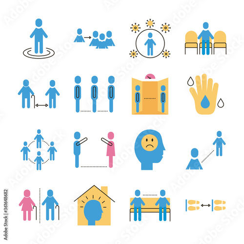 bundle of distance social set icons