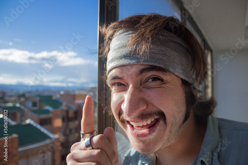 Man smiling and celebrating