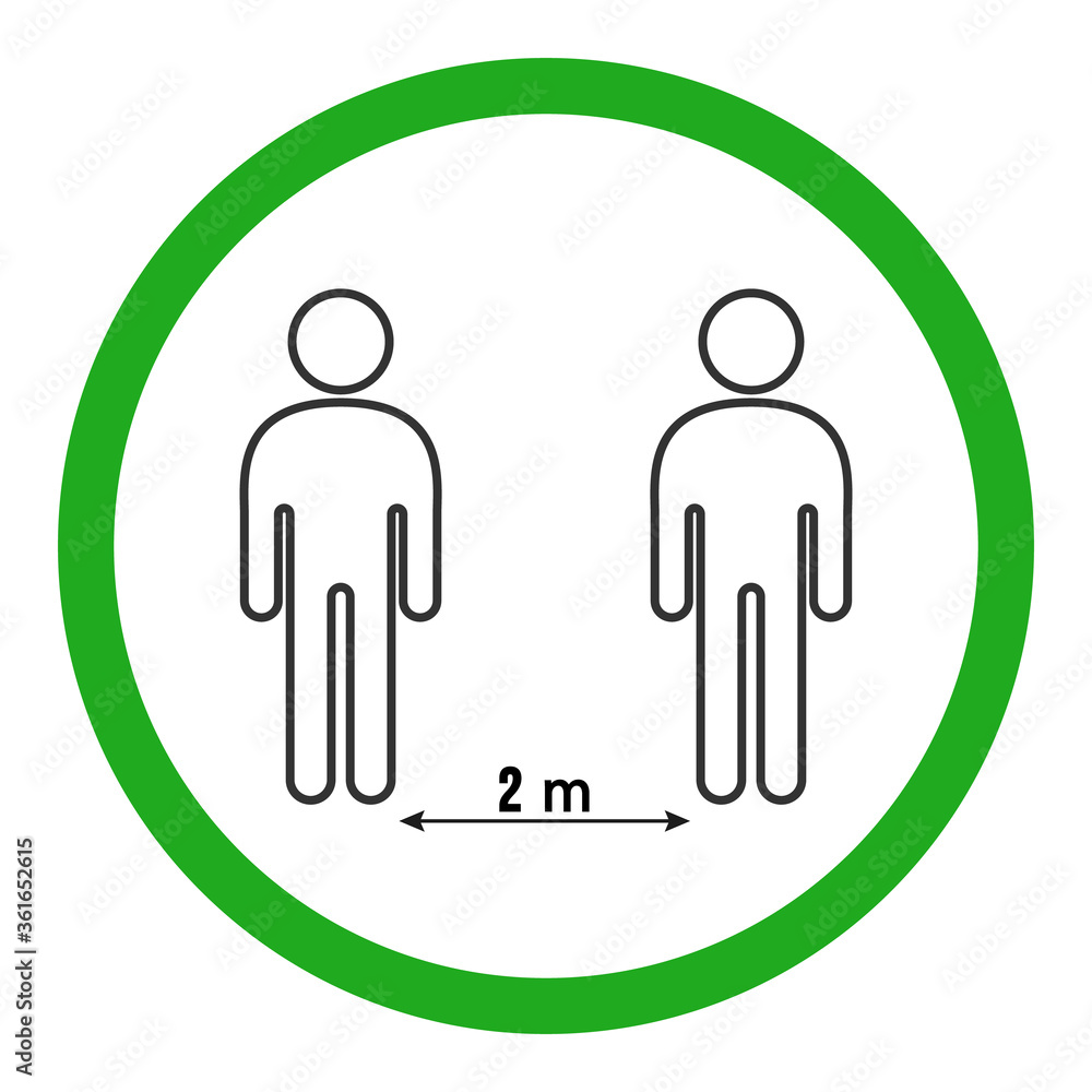 Social Distancing 2 m Icon Vector Illustration NEW Social Distancing 2 m Icon Vector Illustration NEW