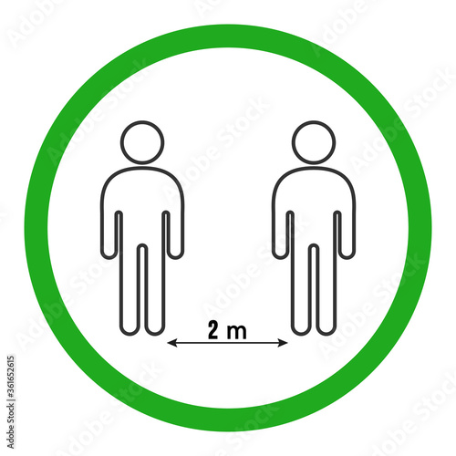 Social Distancing 2 m Icon Vector Illustration NEW