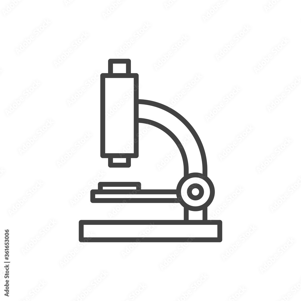 Microscope. Outline icon. Vector illustration. Microscope. Outline icon. Vector illustration.