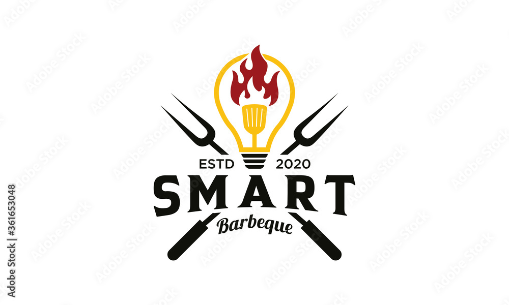 Smart Barbeque logo design vector Smart Barbeque logo design vector