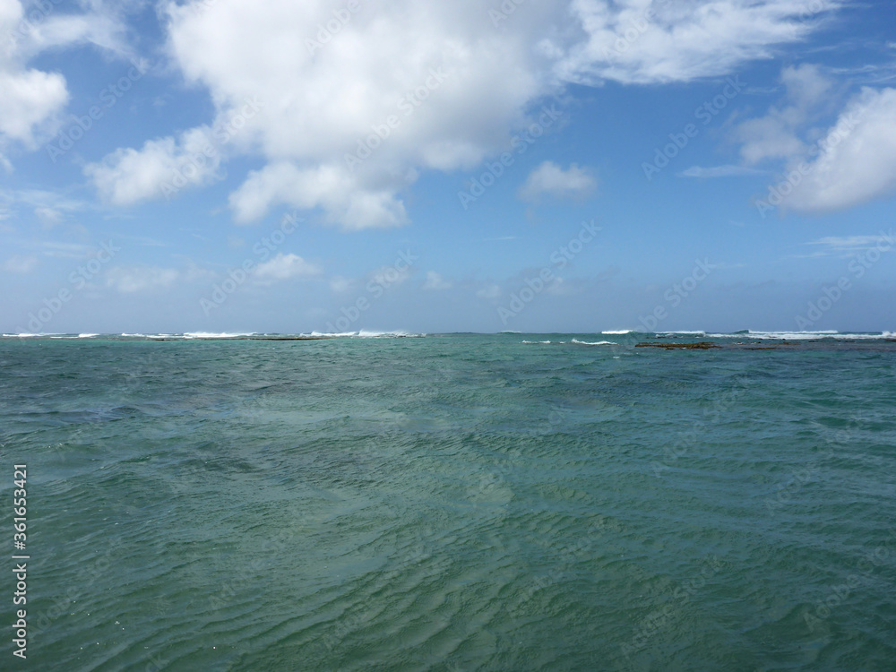 Ocean waters of Waikiki looking into the pacific ocean