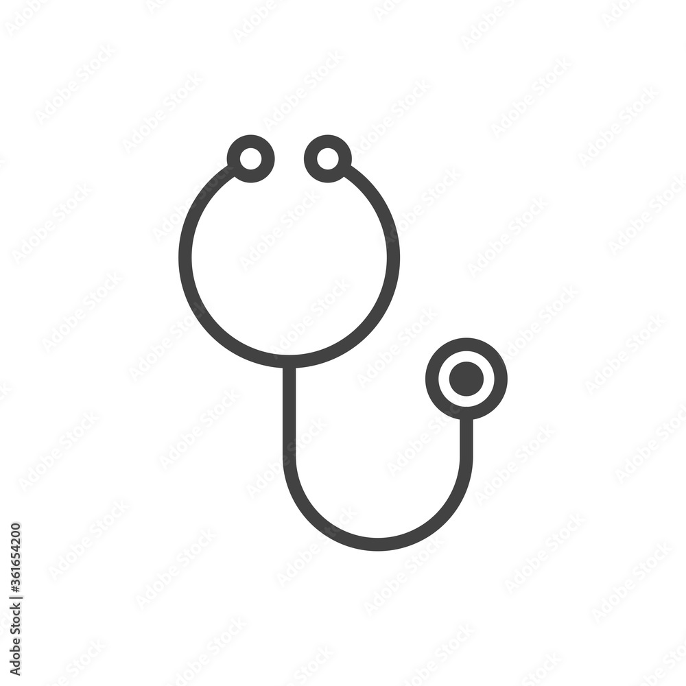 Stethoscope outline icon. Medicine and healthcare, medical support sign. Vector illustration. Stethoscope outline icon. Medicine and healthcare, medical support sign. Vector illustration.