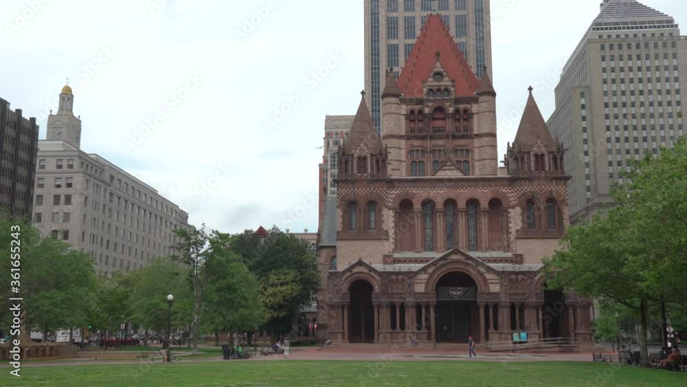 Static video of Trinity Church at Copley Square in Boston, Massachusetts. Static video of Trinity Church at Copley Square in Boston, Massachusetts.