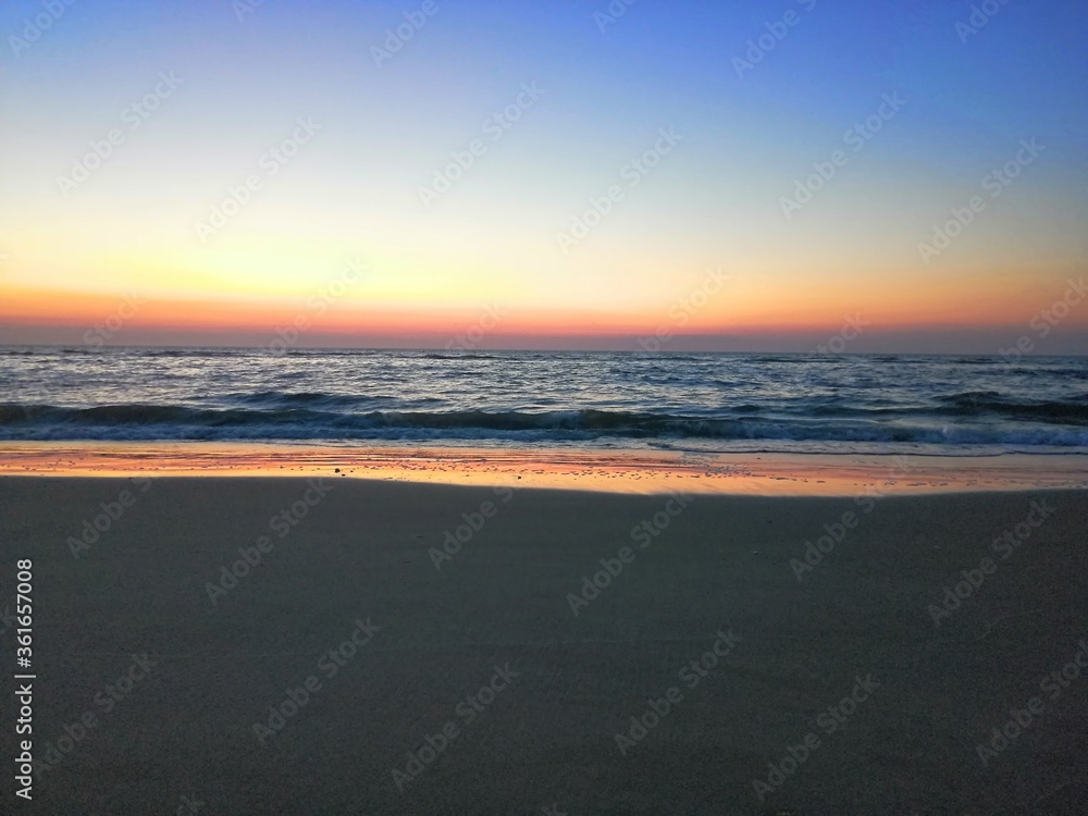 Fototapeta premium Sonnenuntergang Borkum, Deutschland