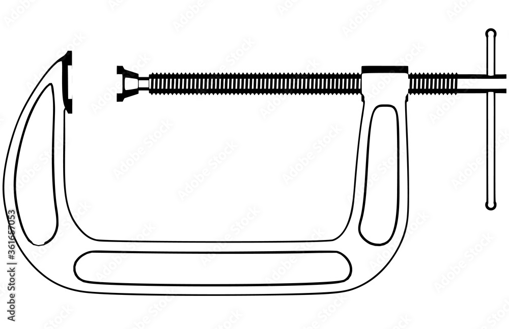 Obraz premium Metal C or G clamp vector