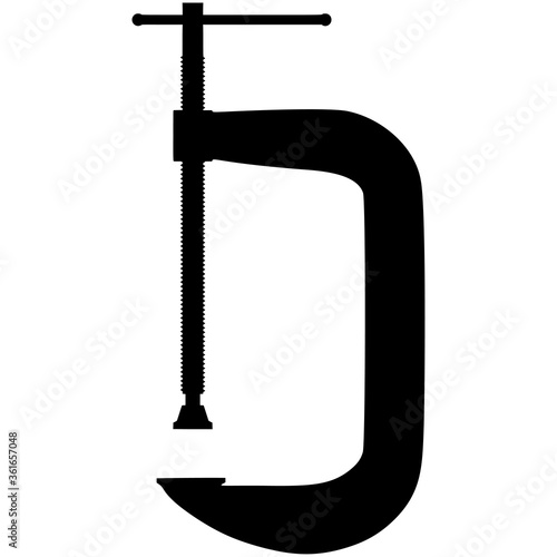 Metal C or G clamp vector