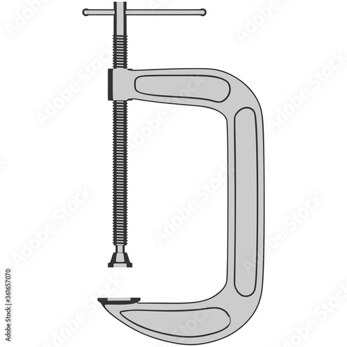 Metal C or G clamp vector