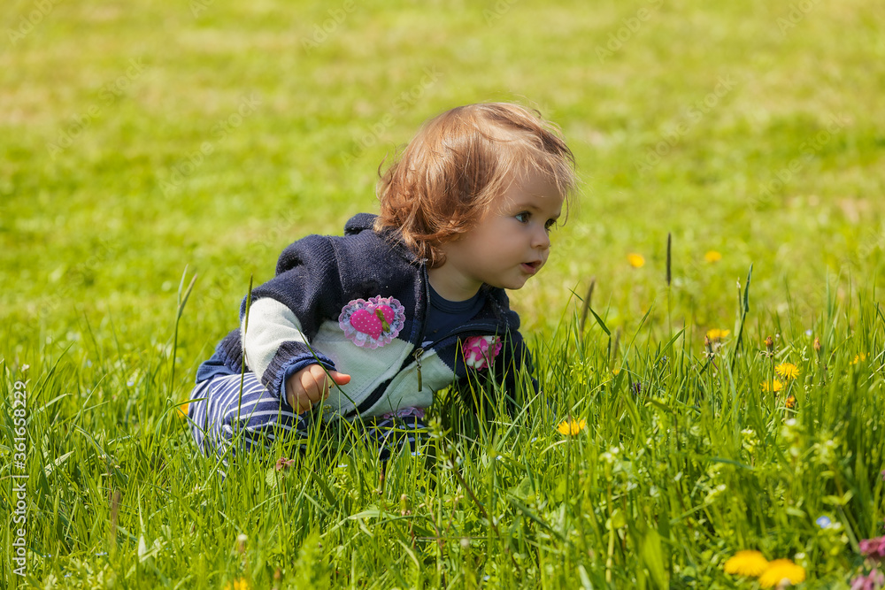 Baby on the grass Baby on the grass