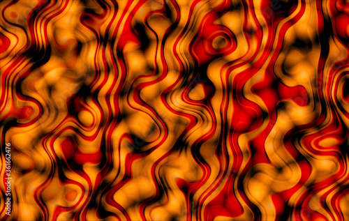 Gold and red wavy 3D abstract background
