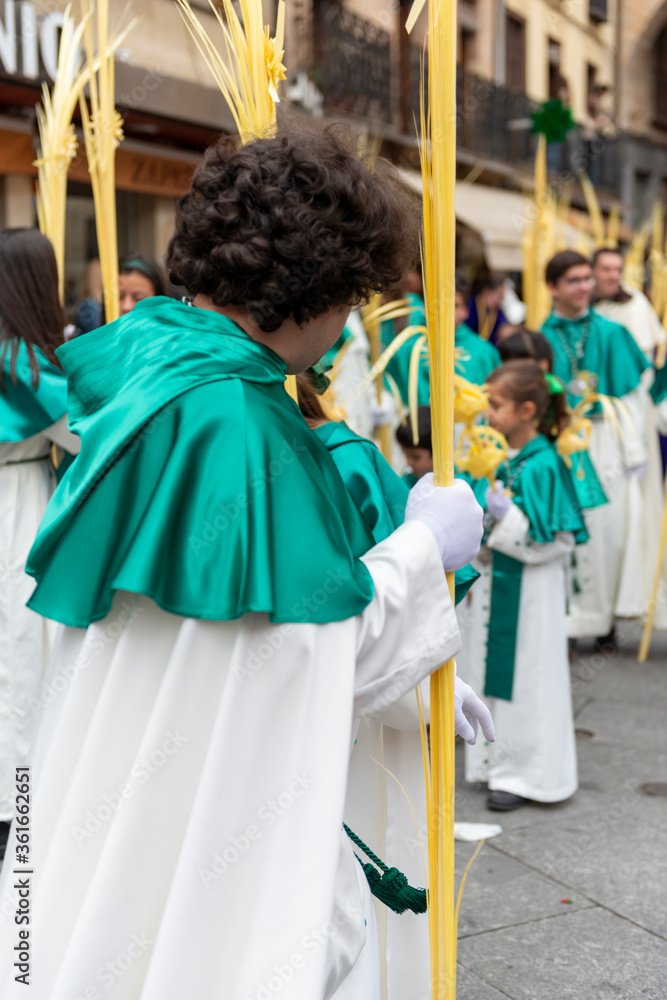 Fototapeta premium PROCESIÓN DE LA BORRIQUILLA DOMINGO DE RAMOS SALAMANCA 2019 HERMANDAD DE LOS NIÑOS 