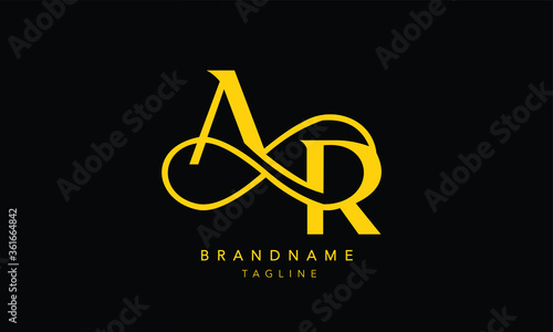 Alphabet letters Initials Monogram logo AR, RA, RA with Infinity
