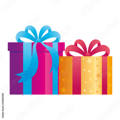 gift boxes present on white background vector illustration design