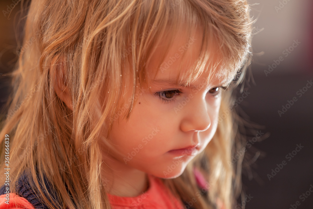 Fototapeta premium image of a child from profile
