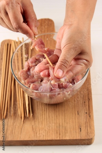 Preparing Lamb Satay