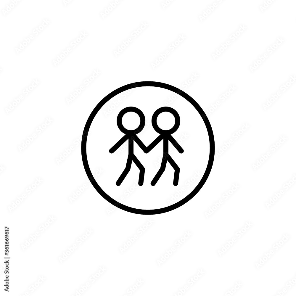School zone vector icon in black line style icon, style isolated on white background School zone vector icon in black line style icon, style isolated on white background