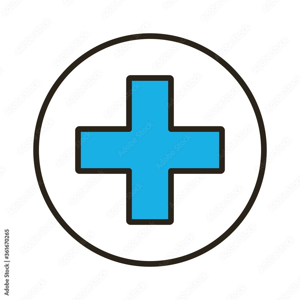 medical cross symbol line and fill style medical cross symbol line and fill style