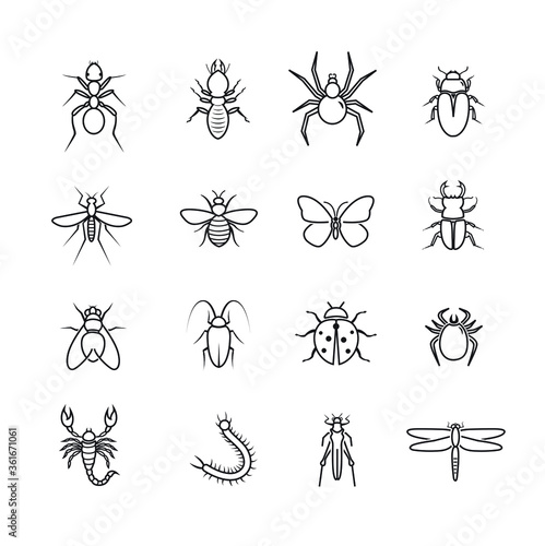 insects icon thin line	