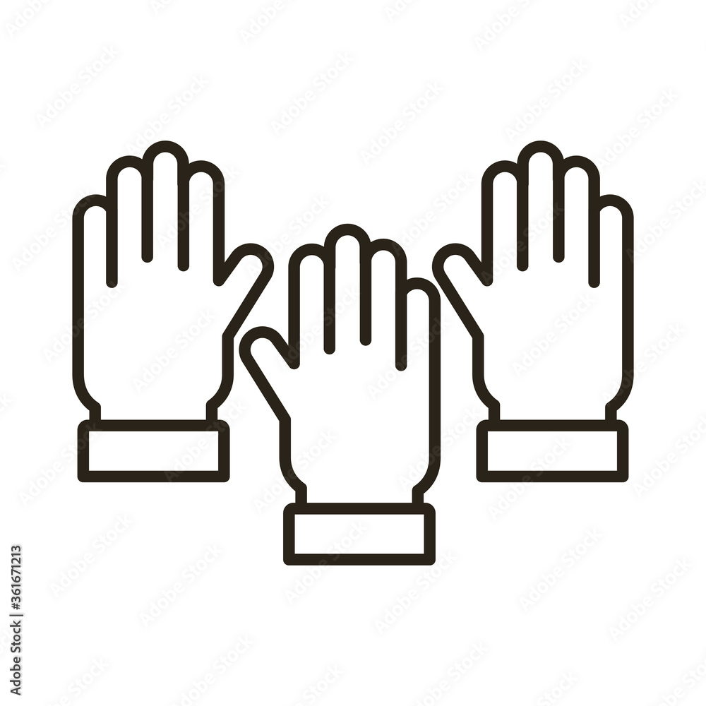 hands human up line style icon hands human up line style icon