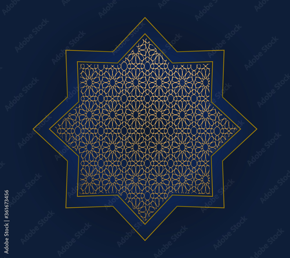 Islamic Geometric Pattern for Greeting Card, Posters, Flyers, Eid Mubarak Vector Illustration