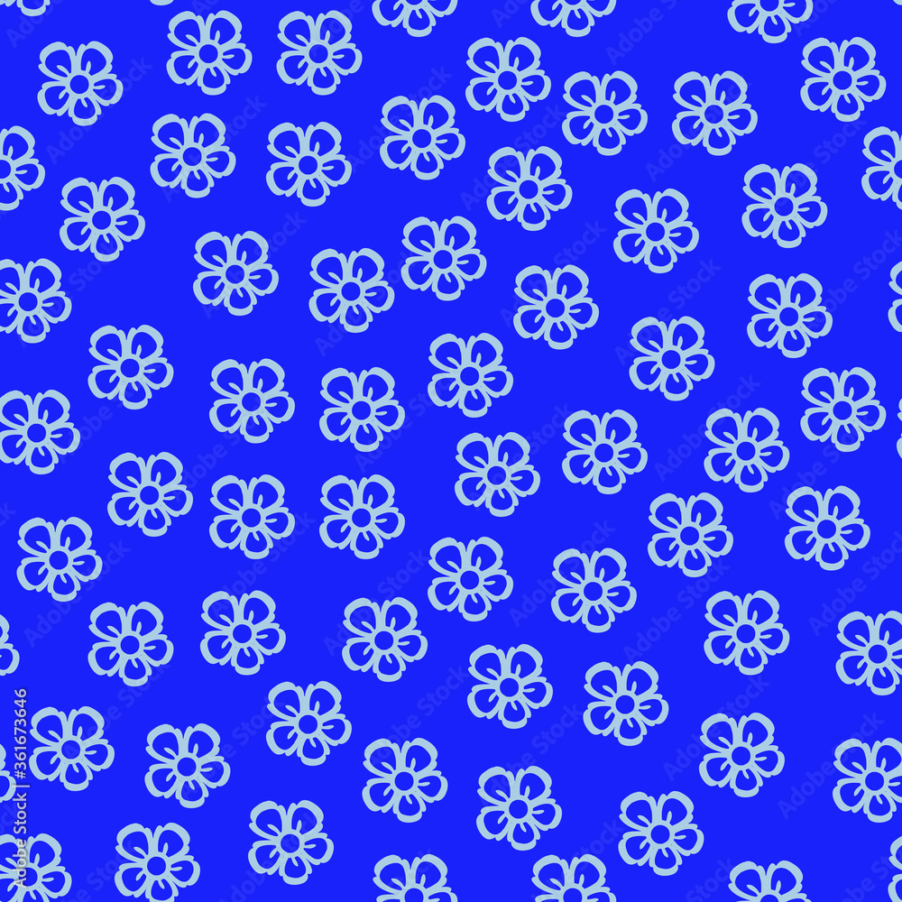 Simple random flower seamless repeat pattern background Simple random flower seamless repeat pattern background